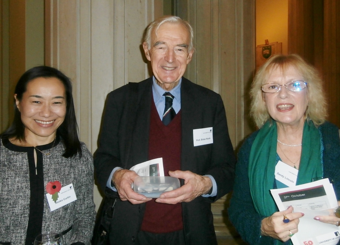 Professor Brian Hook, one of the 1960s team, with former students