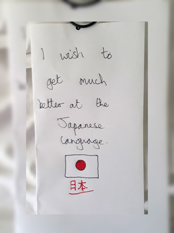 I wish to get much better at the Japanese language - Hrystyna